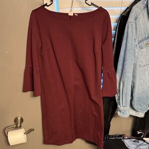 GAP Maroon Long Sleeve Dress